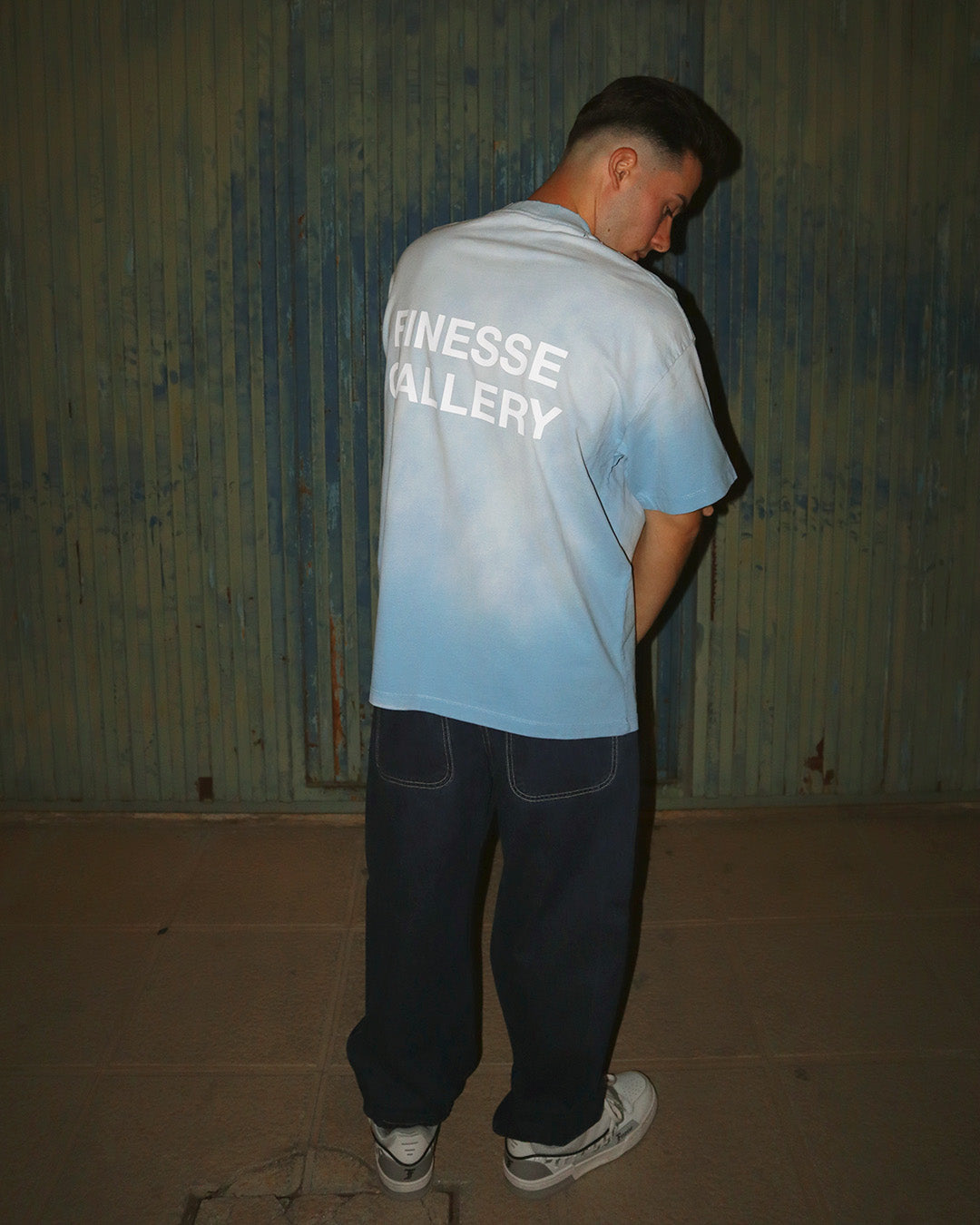 CAMISETA DESGASTADA OVERSIZE (AZUL)